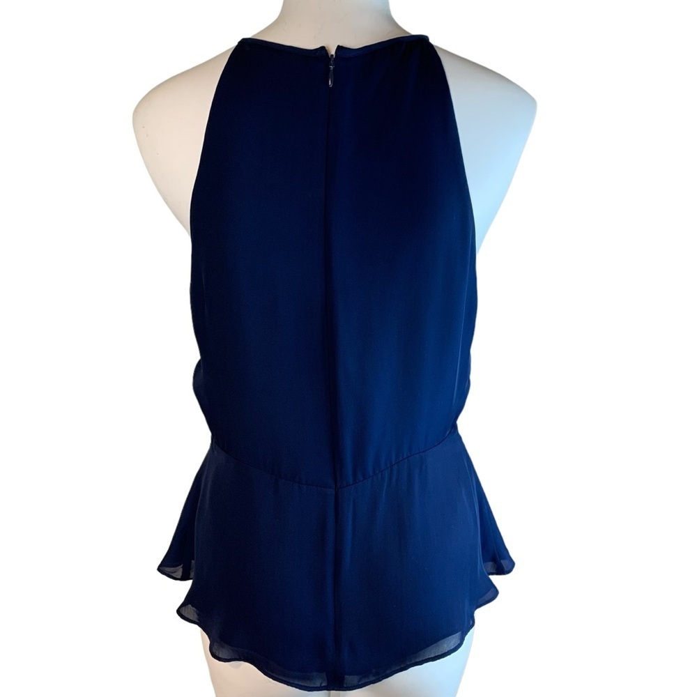 Parker Silk Blend Sleeveless Criss Cross Front Blouse - Picture 3 of 13
